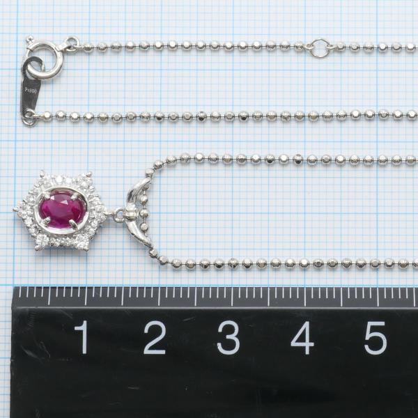 PT850 Platinum Ruby Diamond Necklace