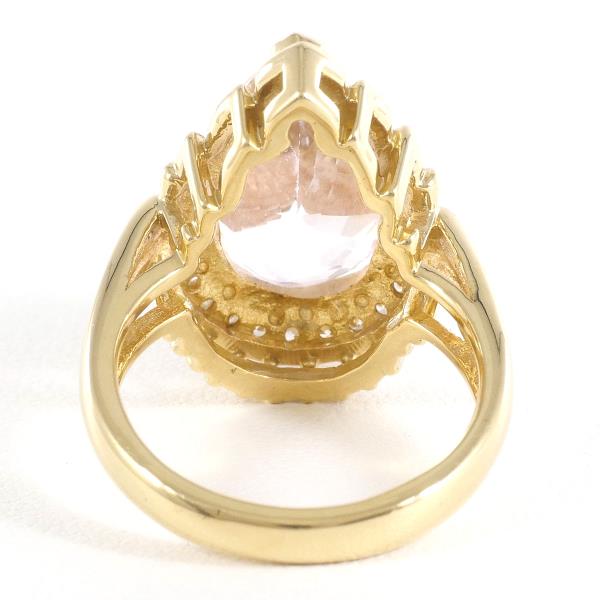 K18 Yellow Gold Kunzite Diamond Ring 12.5 in Excellent Condition