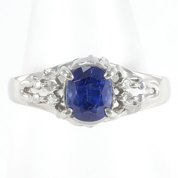 PT900 Platinum Sapphire Ring 7.5 in Excellent Condition