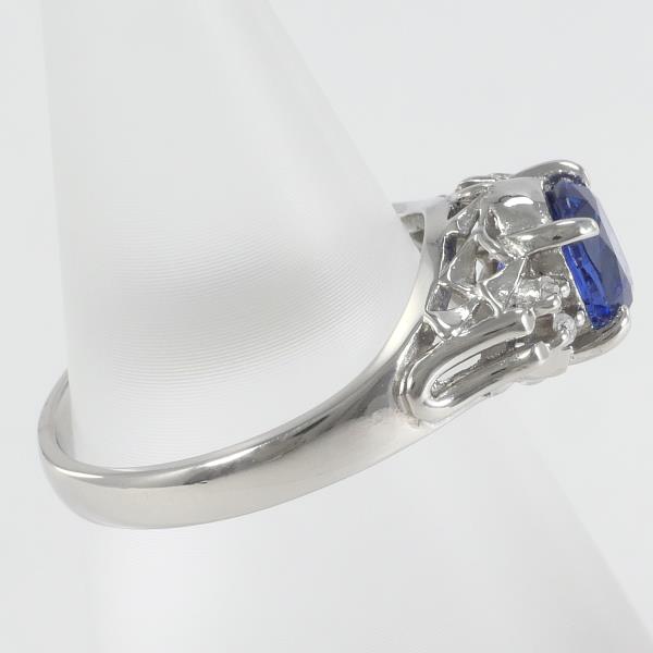 PT900 Platinum Sapphire Ring 7.5 in Excellent Condition