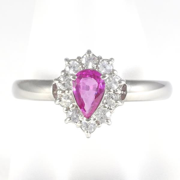 K18 White Gold Ruby Sapphire Ring