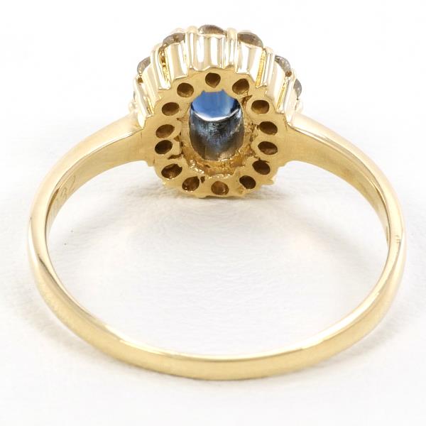 K18 Yellow Gold Sapphire Ring 13号 in Excellent Condition