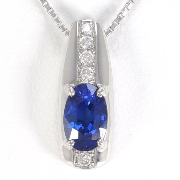 PT900 Platinum PT850 Necklace Royal Blue Sapphire