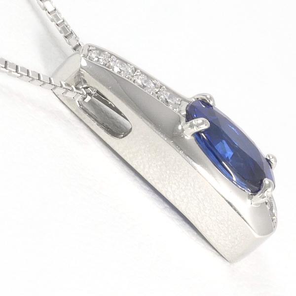 PT900 Platinum PT850 Necklace Royal Blue Sapphire