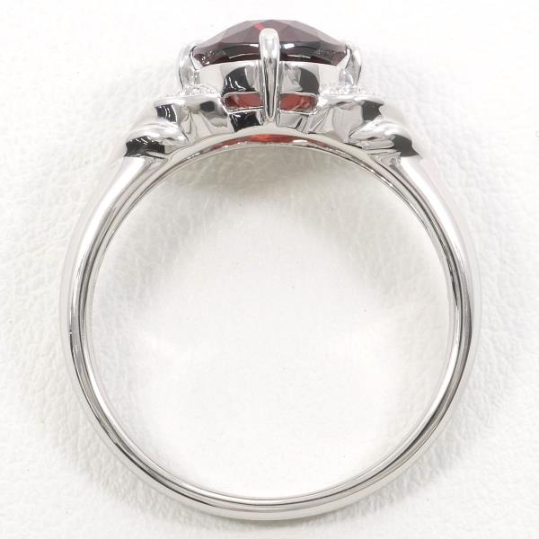 PT900 Platinum Garnet Ring 17号 in Excellent Condition