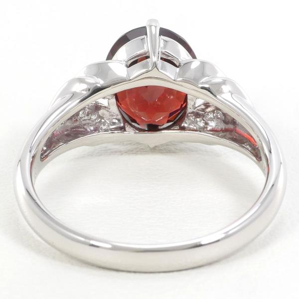 PT900 Platinum Garnet Ring 17号 in Excellent Condition