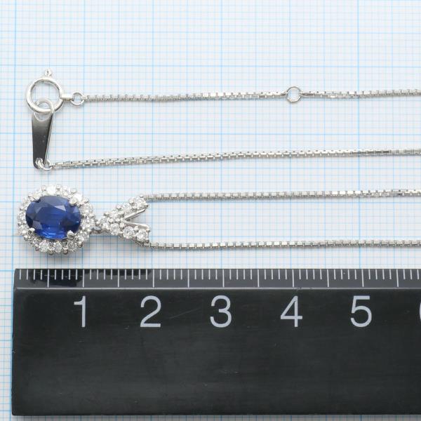 PT900 Platinum PT850 Necklace Sapphire in Excellent Condition