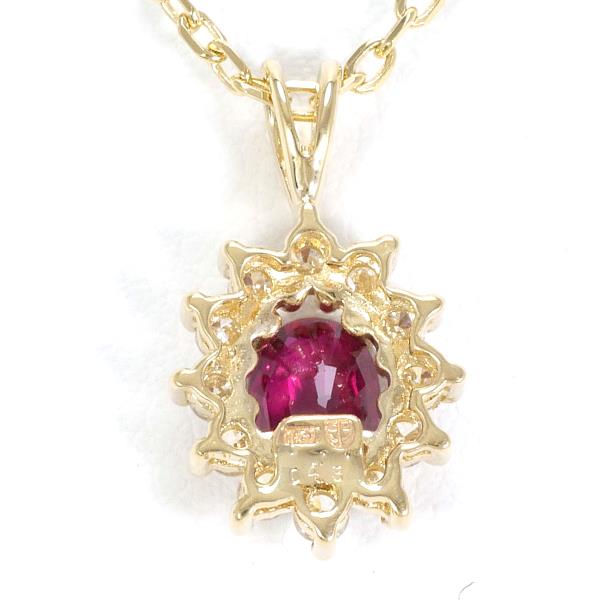 K18 Yellow Gold Ruby Necklace in Excellent Condition