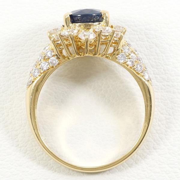 K18 Yellow Gold Sapphire Ring 13.5