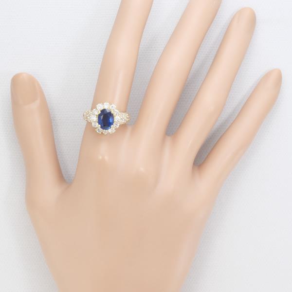 K18 Yellow Gold Sapphire Ring 13.5