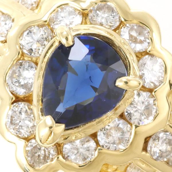 K18 Yellow Gold Ring Sapphire Diamond