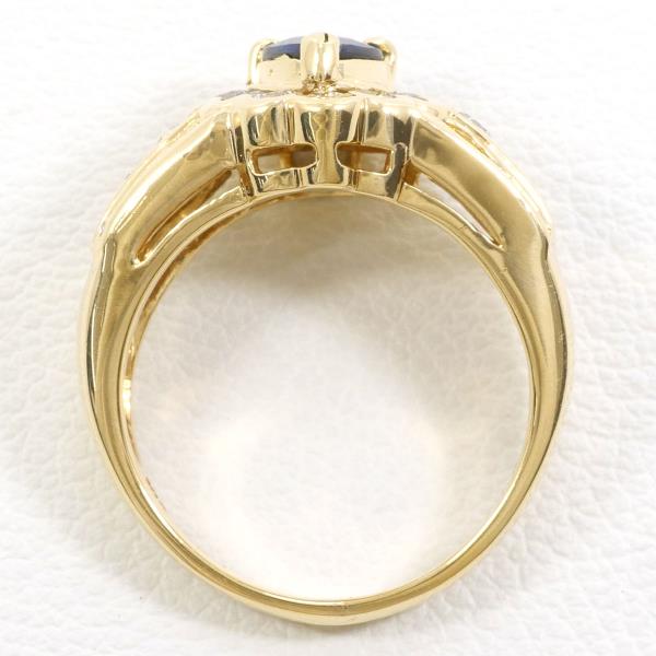 K18 Yellow Gold Ring with Sapphire and Diamond