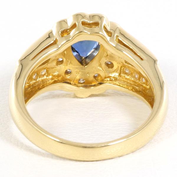 K18 Yellow Gold Ring with Sapphire and Diamond