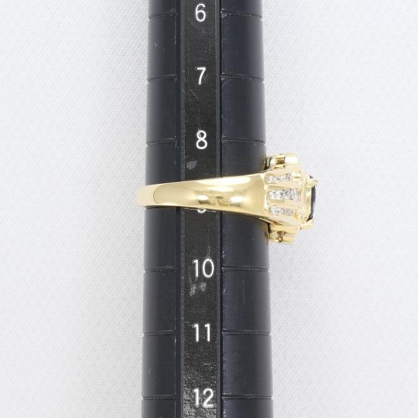 K18 Yellow Gold Ring with Sapphire and Diamond