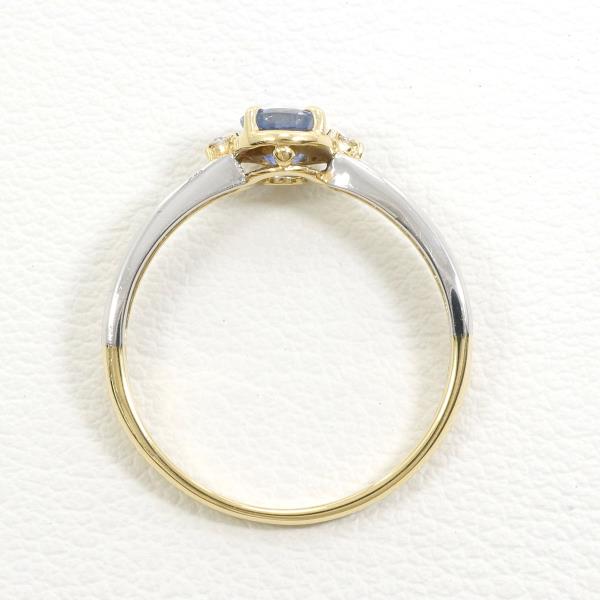 PT900 Platinum K18 Yellow Gold Sapphire Ring in Excellent Condition