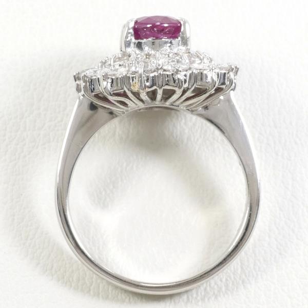 PT900 Platinum Ruby Diamond Ring 12 in Excellent Condition