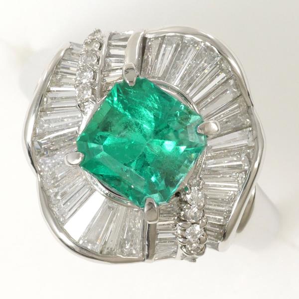 PT900 Platinum Emerald Ring 12 in Excellent Condition