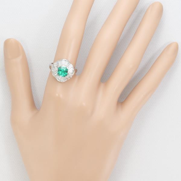 PT900 Platinum Emerald Ring 12 in Excellent Condition