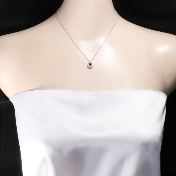 Platinum PT900 PT850 Ruby Diamond Necklace