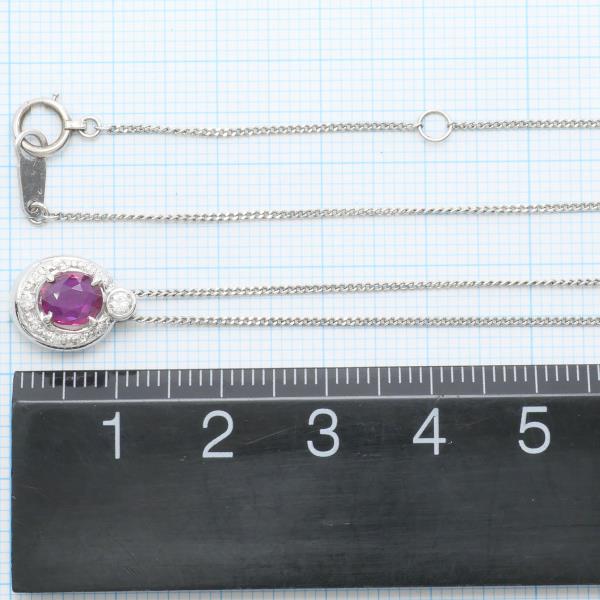 Platinum PT900 PT850 Ruby Diamond Necklace