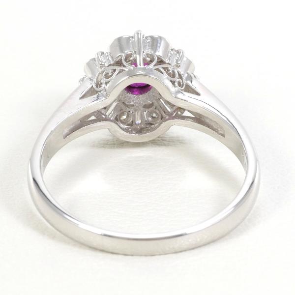 PT900 Platinum Ruby Ring 15 in Excellent Condition