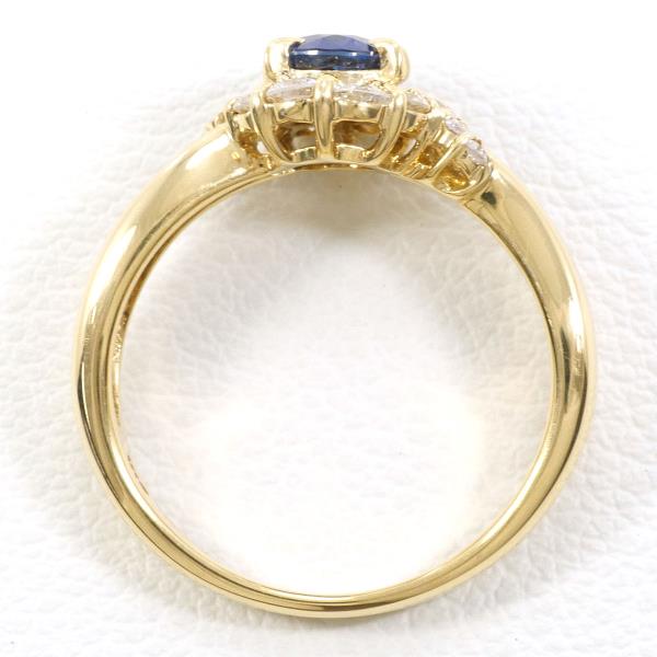 K18 Yellow Gold Sapphire Ring 10号 in Excellent Condition