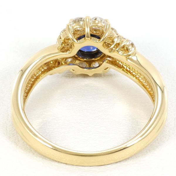 K18 Yellow Gold Sapphire Ring 10号 in Excellent Condition