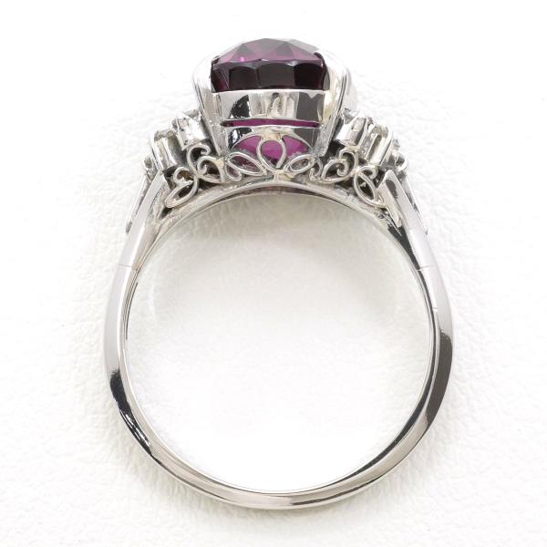 PT900 Platinum Garnet Ring 11.5