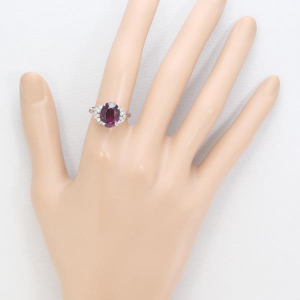 PT900 Platinum Garnet Ring 11.5