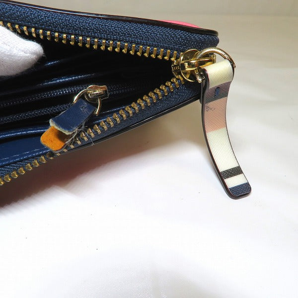 Kate Spade PVC Round Zipper Long Wallet WLRU4772 in Good Condition