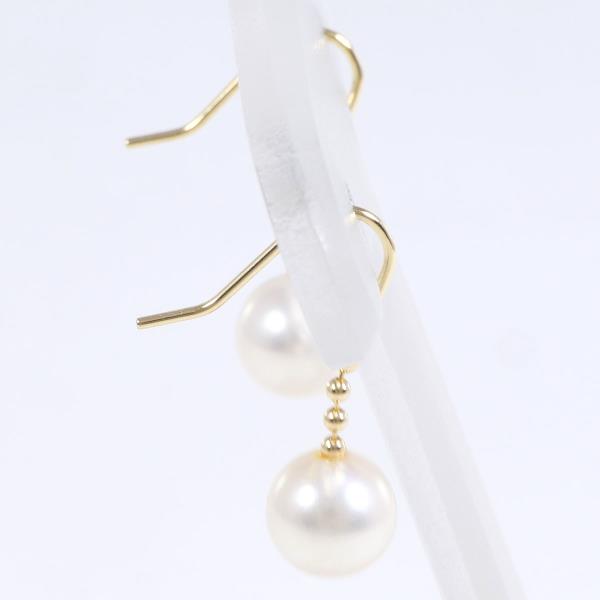 Ladies' K18 Yellow Gold Pearl Earrings, Pearl Approx. 6mm, 18K Yellow Gold & Pearl Material