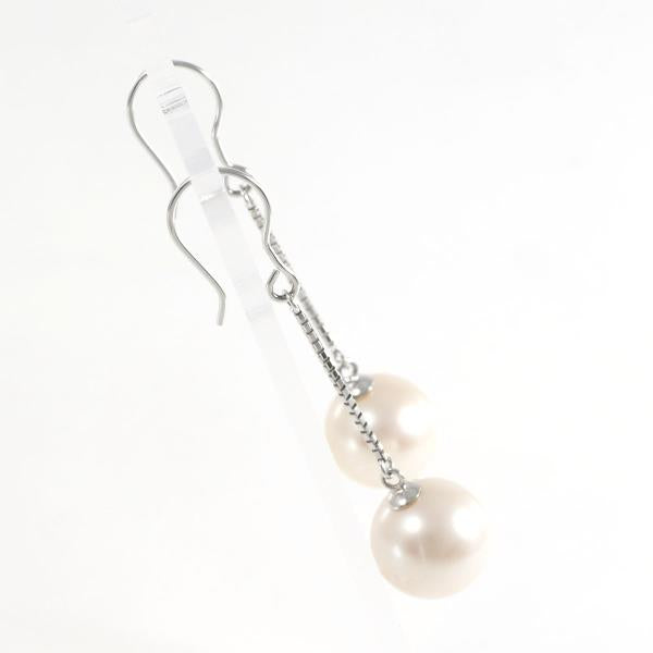 K14 14k White Gold Pearl Earrings - Approximate Weight 2.9g, Silver Ladies' Jewelry
