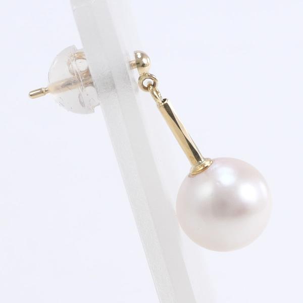 K10 10k Yellow Gold Single Pearl Earring - Approximate Weight 0.8g, Gold Ladies' Jewelry