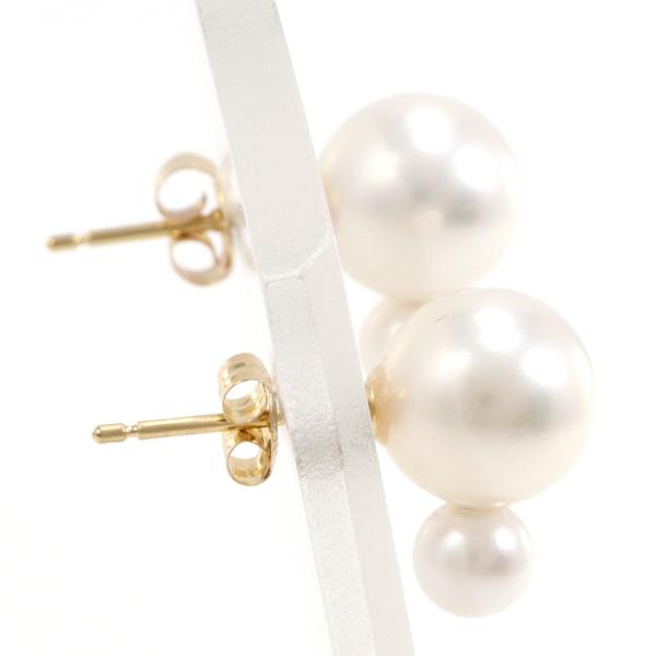 K18 18K Yellow Gold Earrings with Pearl, Total Weight around 1.5g, for Women