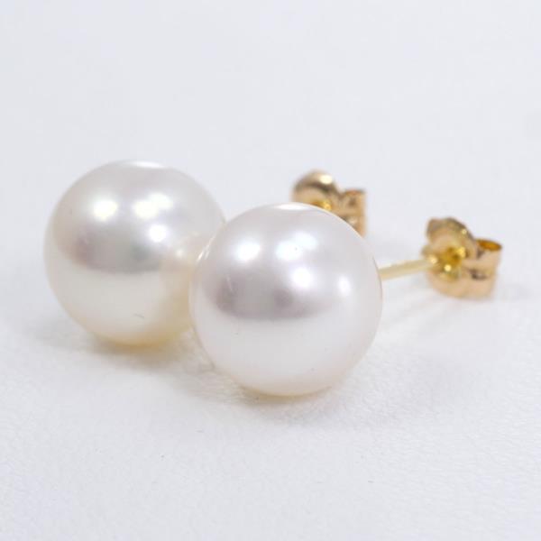 K18 Yellow Gold Pearl Earrings 1.8g in Great Condition