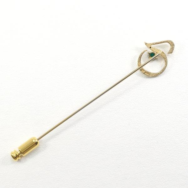 Crescent Vert K14YG Gold and Alloy Brooch with Green Topaz, Total weight approx 1.5g for Men