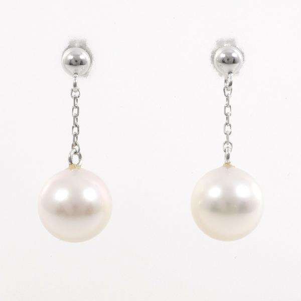 K14 White Gold Pearl Earrings 1.7g in Great Condition