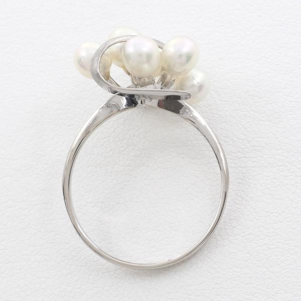 14K White Gold Pearl Ring, Size 13, Approximately 2.6g, Jewelry for Women