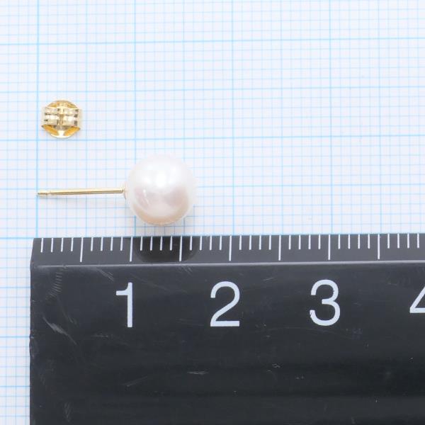 K18 Yellow Gold Pearl Earrings in Great Condition