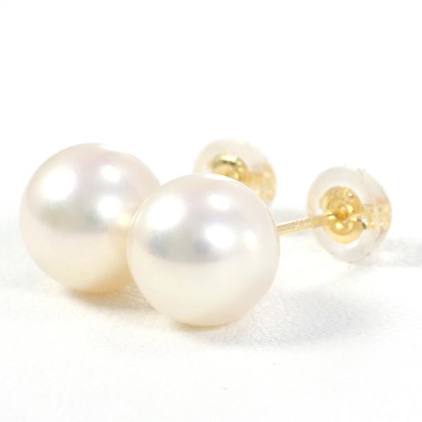 K18 Yellow Gold Pearl Earrings 1.5g in Great Condition