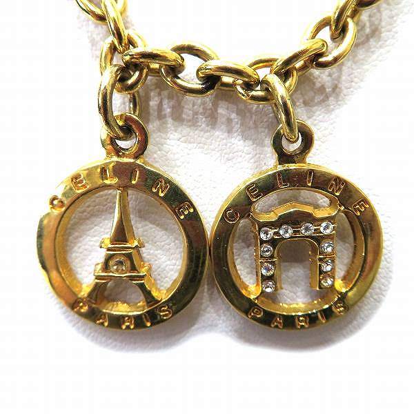 Celine Eiffel Tower Arc de Triomphe Motif Necklace in Great Condition