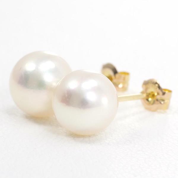 K18 Yellow Gold Pearl Earrings in Pristine Condition