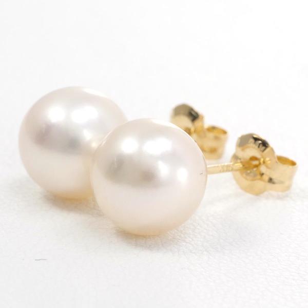 K18 Yellow Gold Pearl Earrings in Excellent Condition