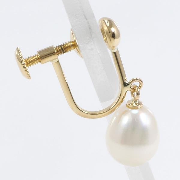 K18 Yellow Gold Pearl Earring in Excellent Condition