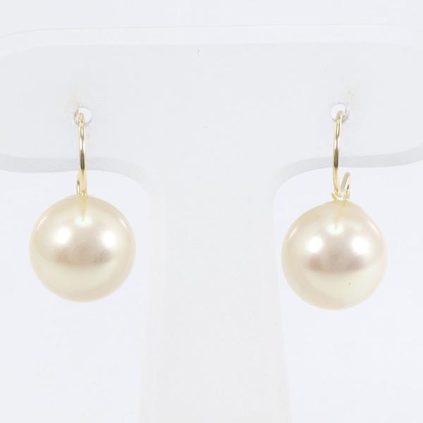 K18 Yellow Gold Pearl Earrings in Great Condition