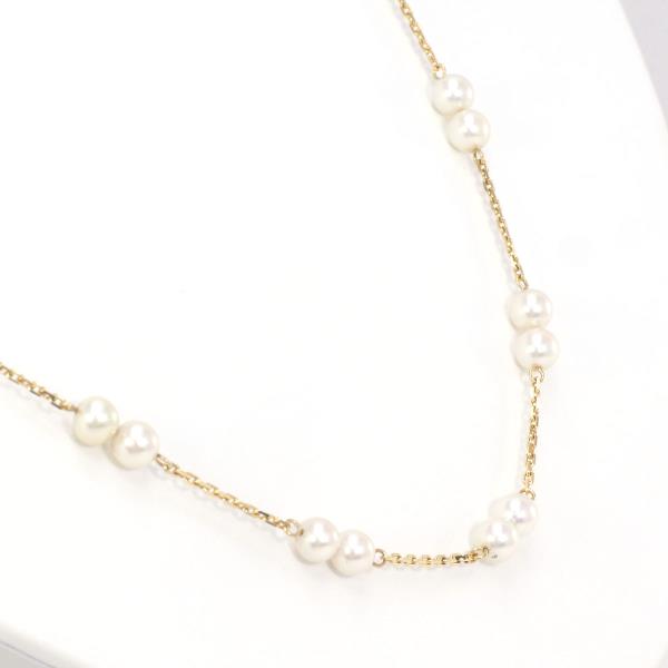 Delicate K18 18k Yellow Gold Pearl Necklace, Approx 53cm, Total Weight 8.3g - Women Gold Classic Jewelry