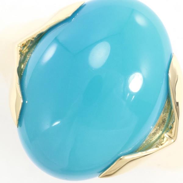 K18 Yellow Gold Ring with Natural Turquoise Stone of 10.20ct, Size 21, Total Weight