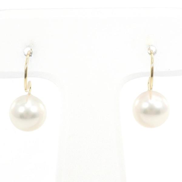 K18 Yellow Gold Pearl Earrings in Great Condition