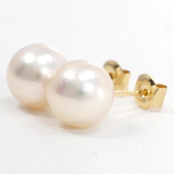 K18 Yellow Gold Pearl Earrings in Pristine Condition