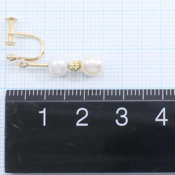 K18 Yellow Gold Pearl Earrings in Excellent Condition